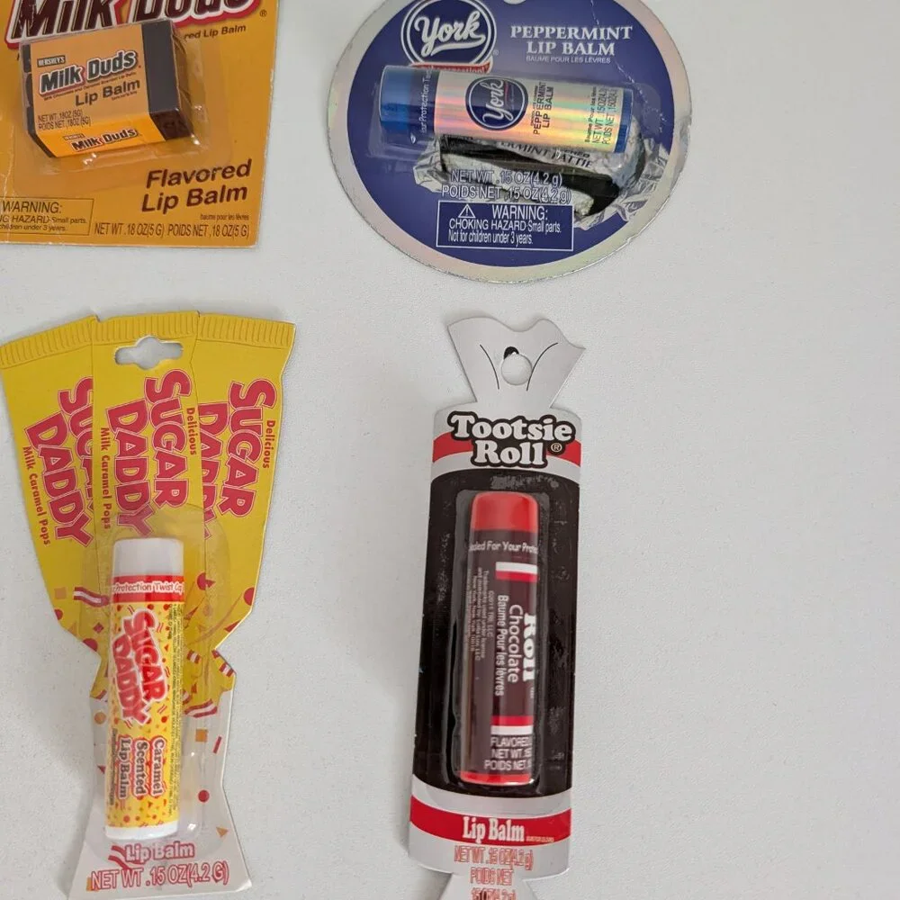 Lotta Luv Lip Balm Lot Sugar Daddy Milk Duds Tootsie Roll Novelty SEALED